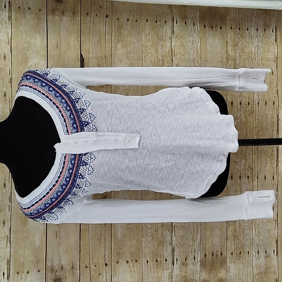 Free People Fair Isle Thermal Henley Top - Picture 1 of 10